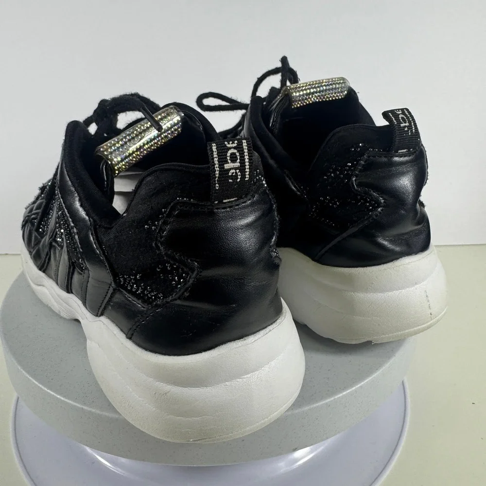Bebe Girls Chunky Sneakers Black Studded Platform Lace Up Casual Size 4 Shoes‎
